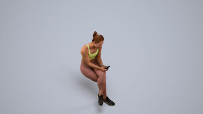 3D people model woman sport, scanned human for 3ds Max rendering, back view render