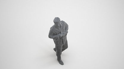photogrammetry 3D man casual walking, realistic human model archviz FBX, wireframe three-quarter view