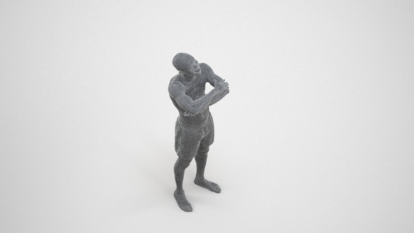 realistic 3D people man pool, render-ready for V-Ray and Corona, FBX OBJ, wireframe three-quarter view