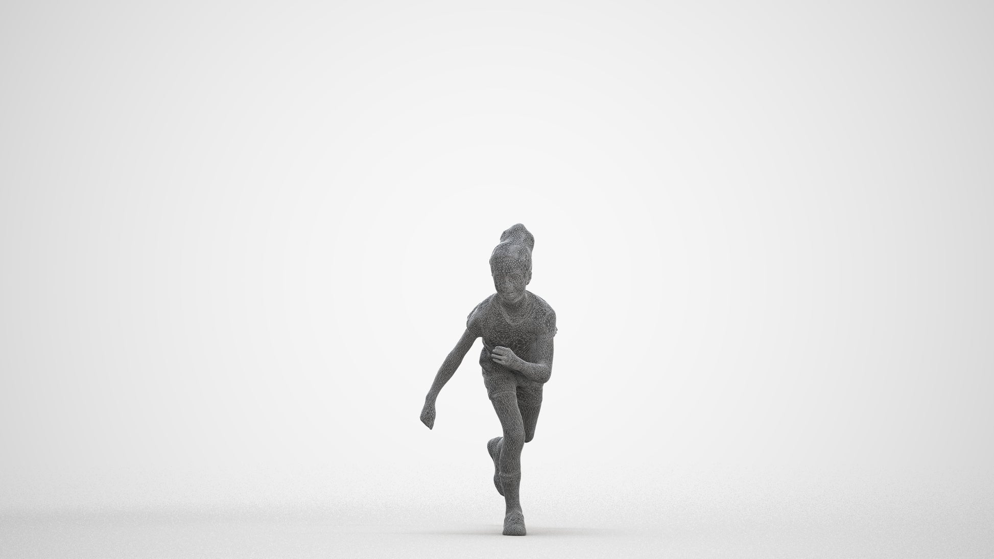 realistic 3D human girl casual kids, archviz people FBX OBJ for Blender, three-quarter front view render