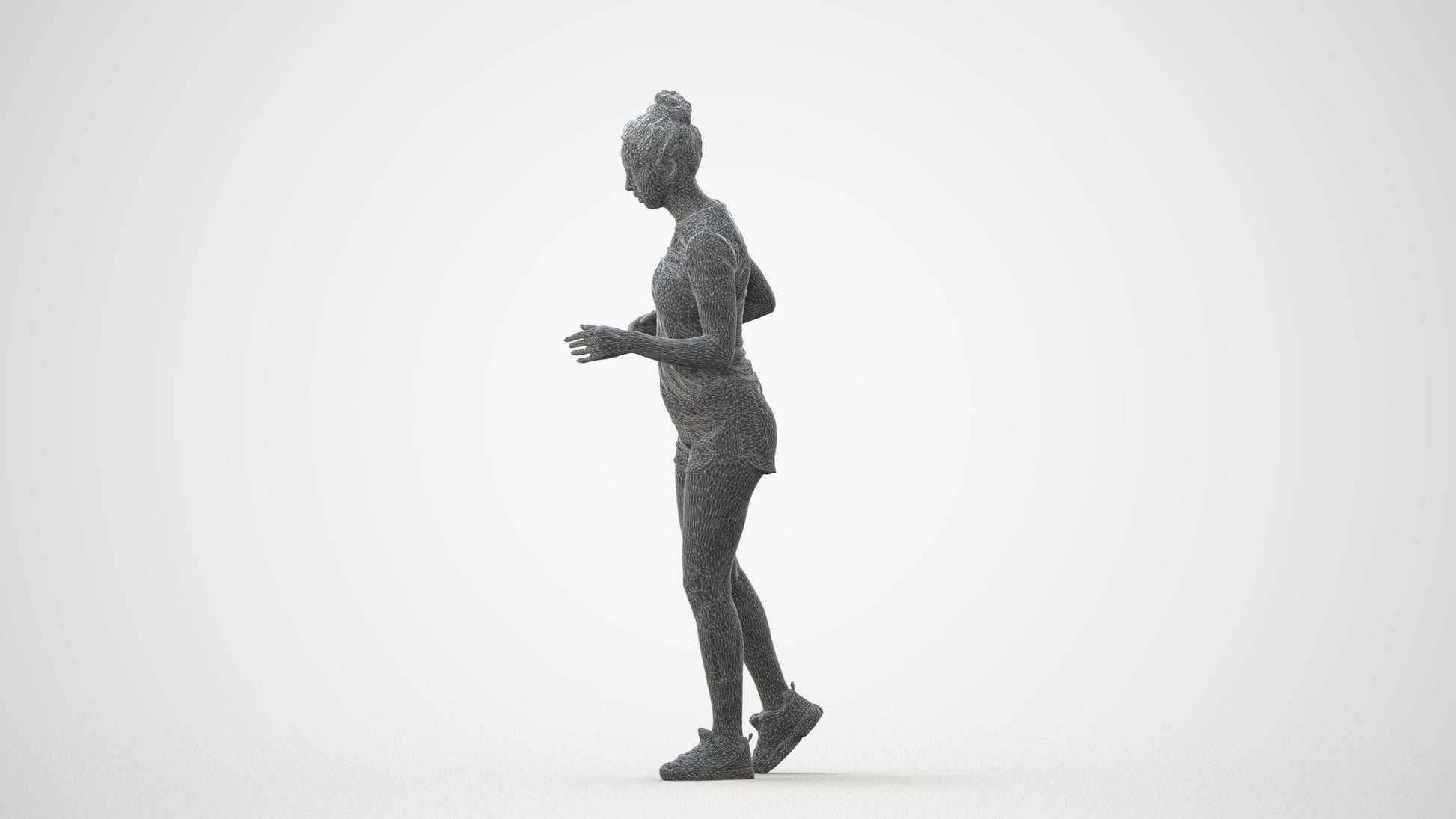 3D people model woman sport, scanned human for 3ds Max rendering, square thumbnail