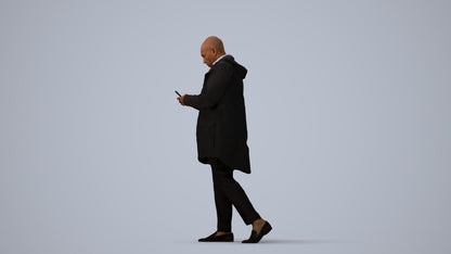 3D people model man business, scanned human for 3ds Max rendering, three-quarter view render