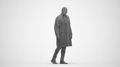 3D human model man medical, photogrammetry scanned person for archviz, three-quarter front view render