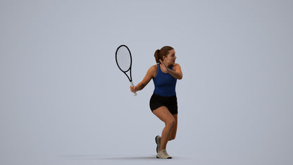realistic 3D human girl sport, archviz people FBX OBJ for Blender, side view render