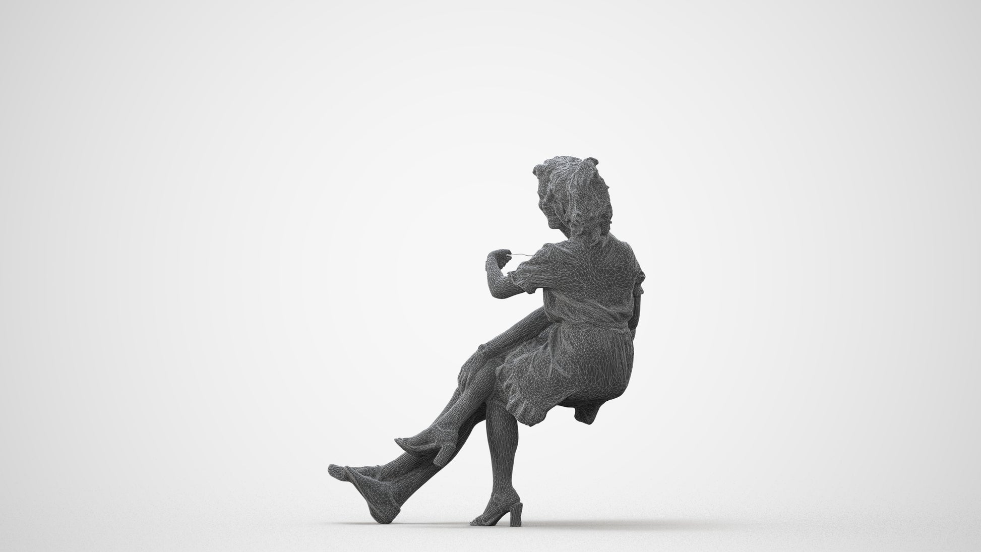 scanned 3D woman casual couple, photogrammetry people for Enscape and V-Ray, square thumbnail