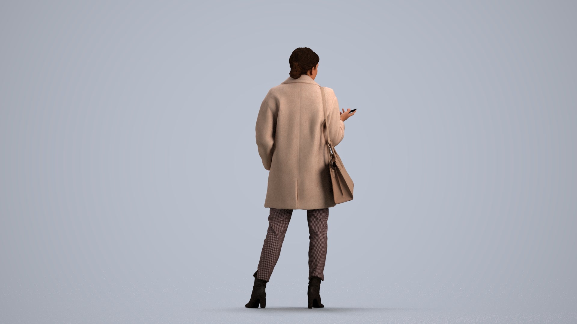 photogrammetry 3D woman business standing, realistic human model archviz FBX, front view render