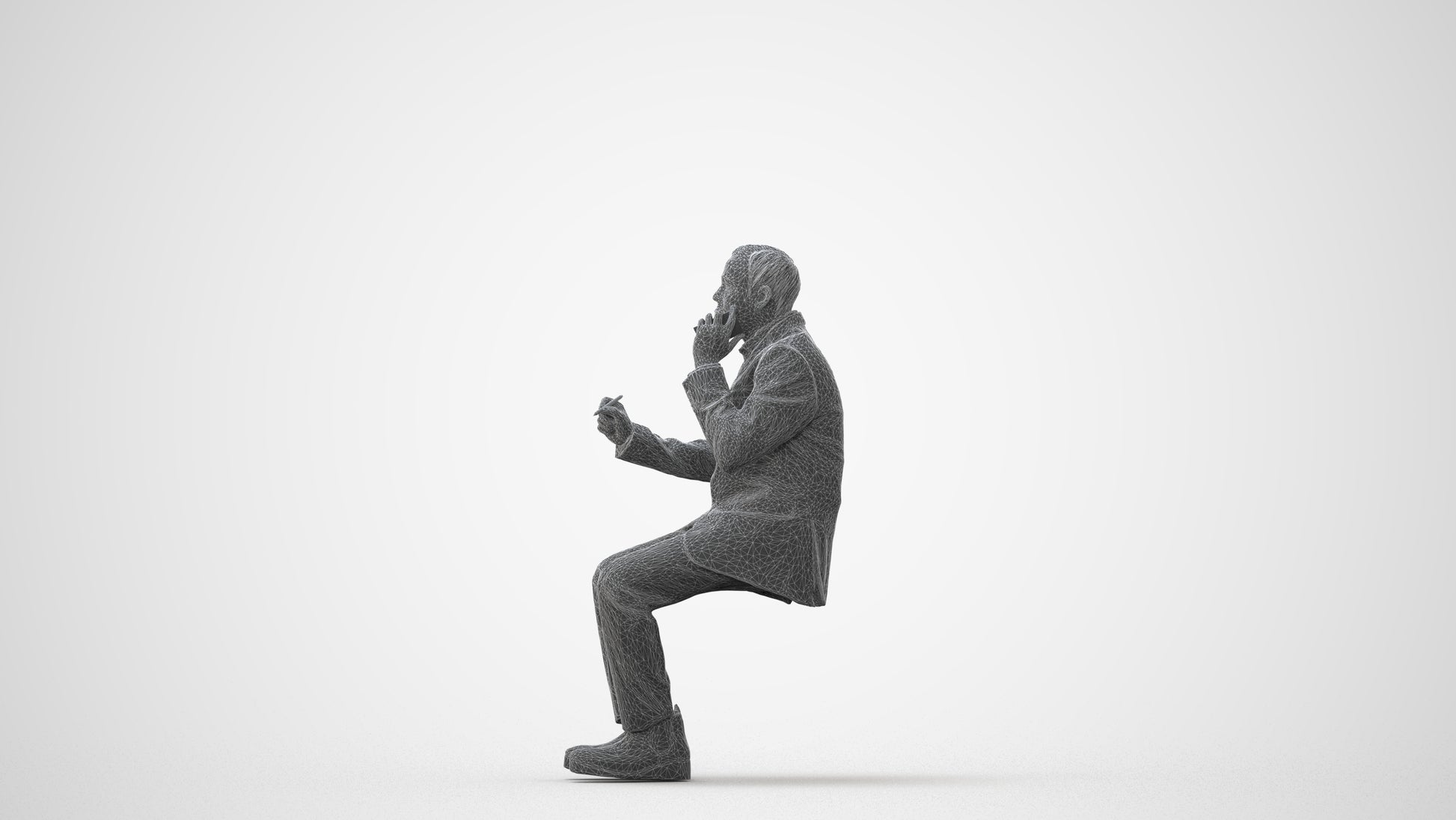 photogrammetry 3D man business shopping, realistic human model archviz FBX, square thumbnail