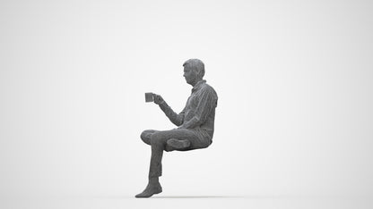 realistic 3D people man business, render-ready for V-Ray and Corona, FBX OBJ, wireframe back view