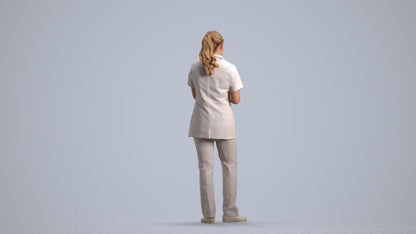 realistic 3D people woman medical, render-ready for V-Ray and Corona, FBX OBJ, front view render