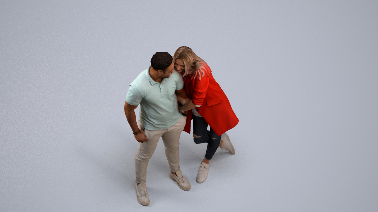 realistic 3D man casual shopping, scanned archviz people for Blender and 3ds Max, back view render