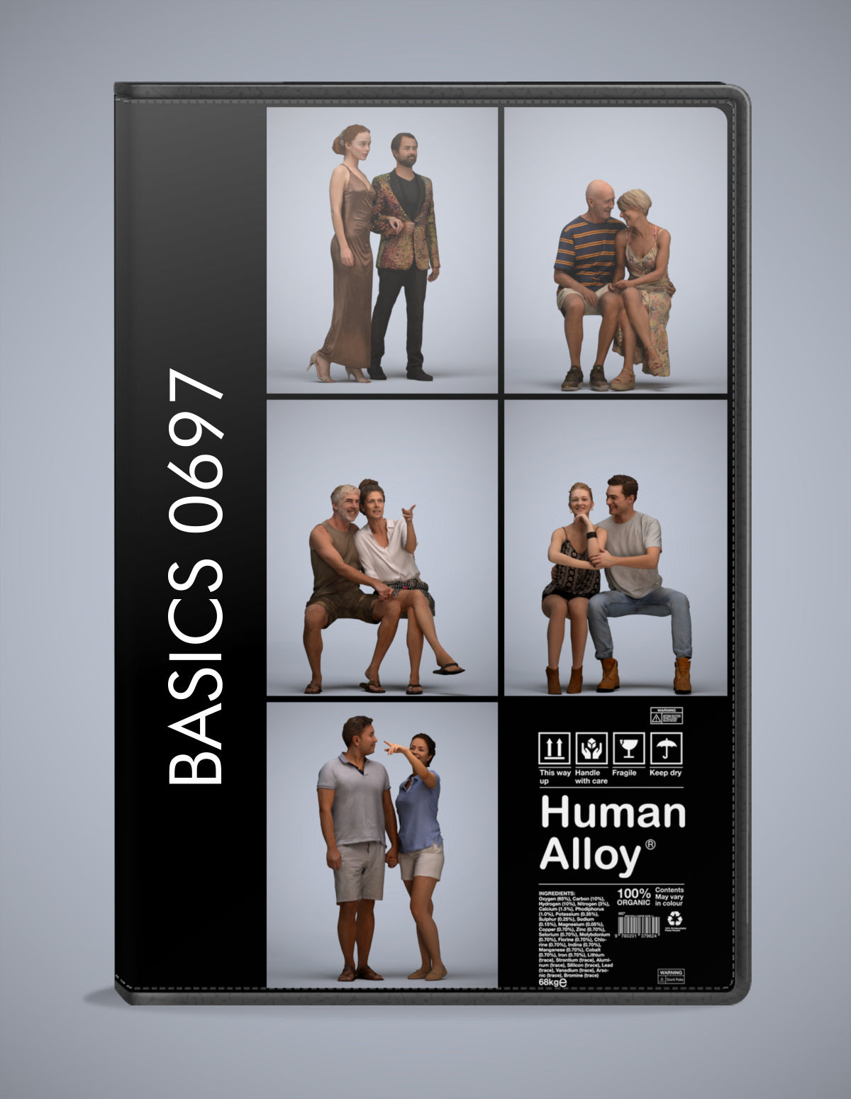 3D human models couple bundle, 5 photogrammetry scanned people for archviz