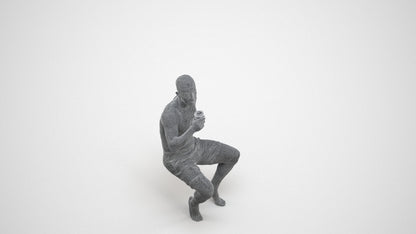 realistic 3D people man pool, render-ready for V-Ray and Corona, FBX OBJ, wireframe three-quarter view