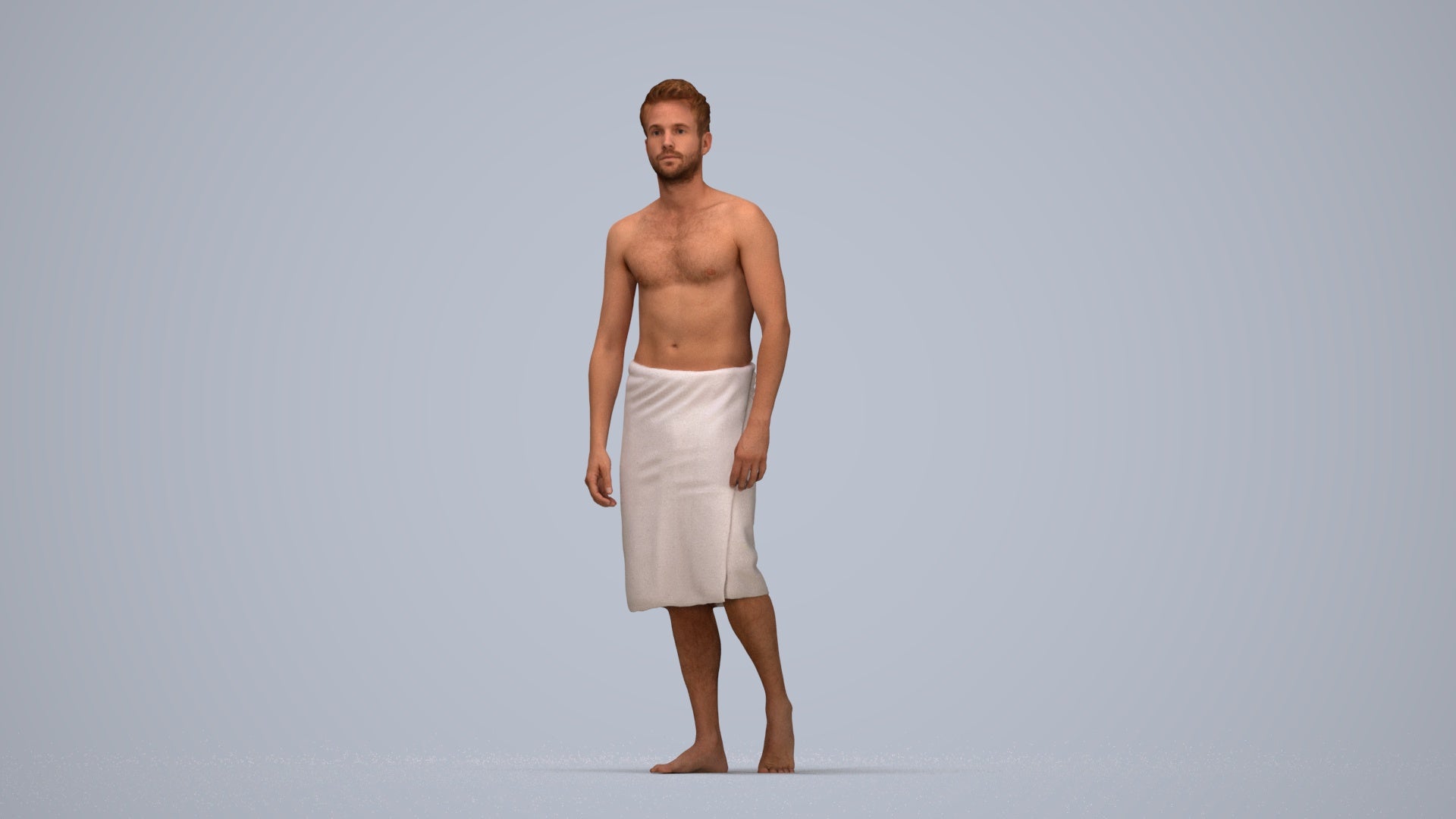 photogrammetry 3D man sport, realistic human model archviz FBX, top-down view render