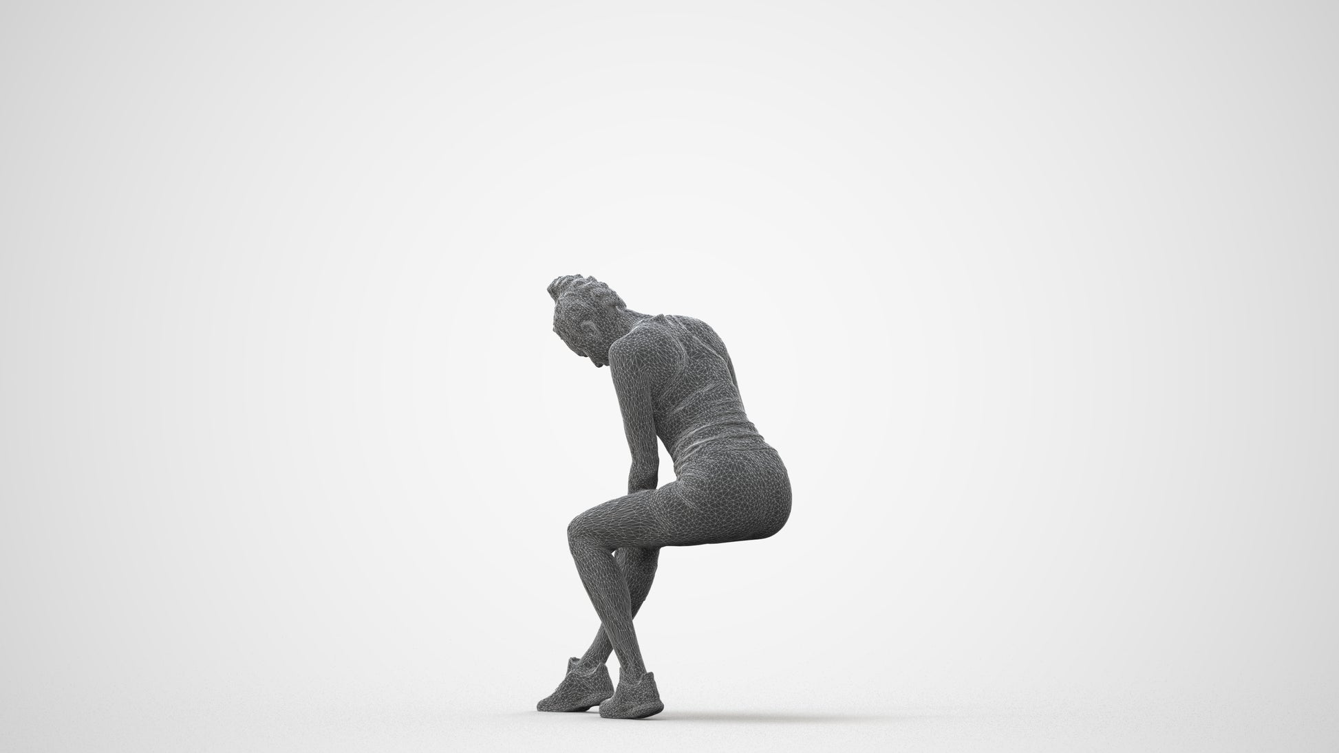 realistic 3D woman sport, scanned archviz people for Blender and 3ds Max, square thumbnail
