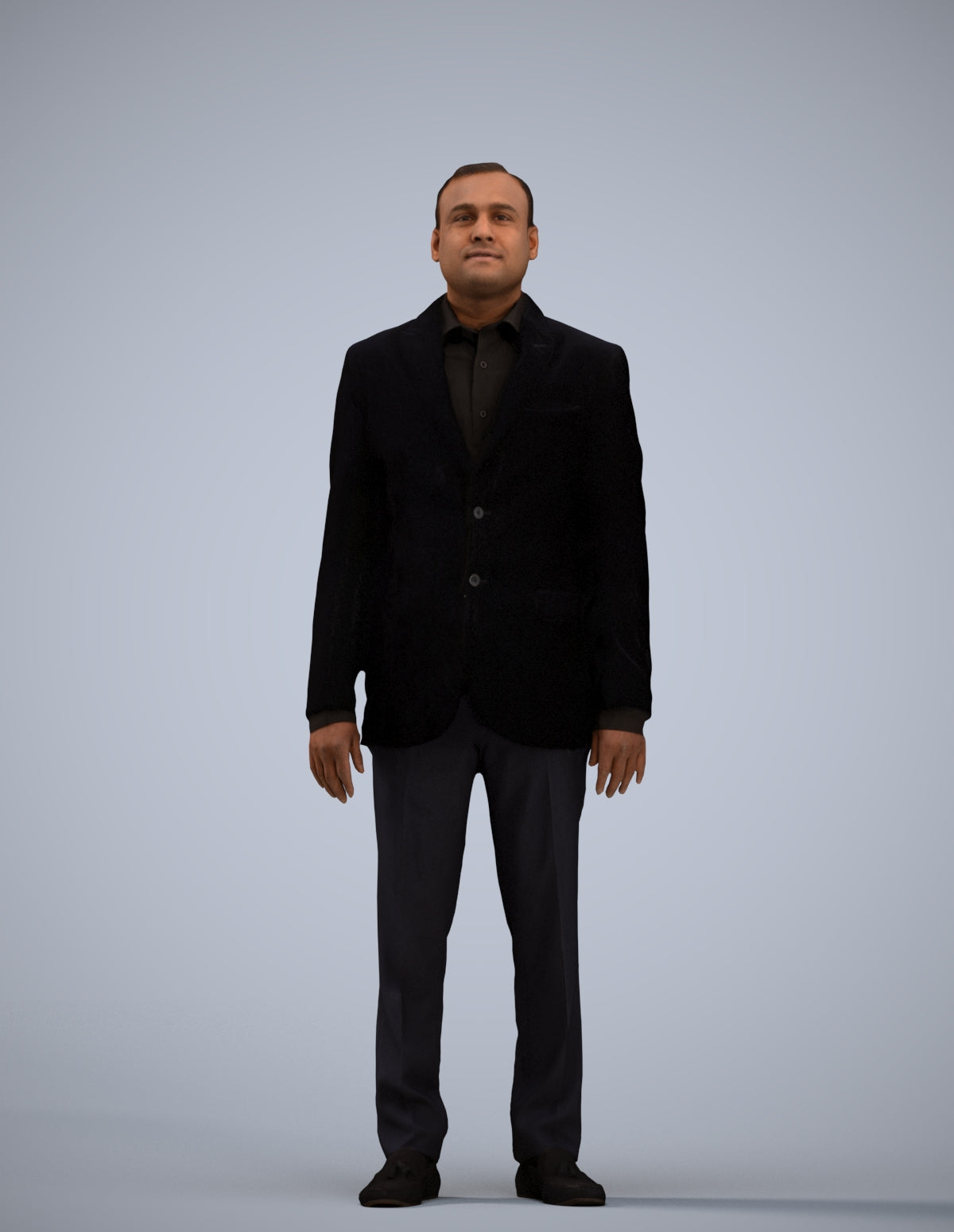 scanned 3D man formal standing, photogrammetry people for Enscape and V-Ray