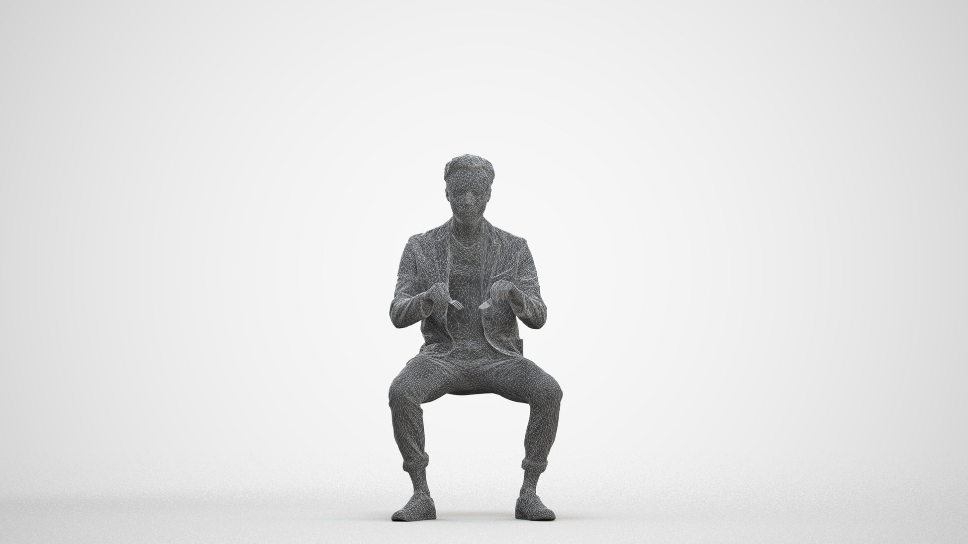 photogrammetry 3D man business, realistic human model archviz FBX, three-quarter front view render