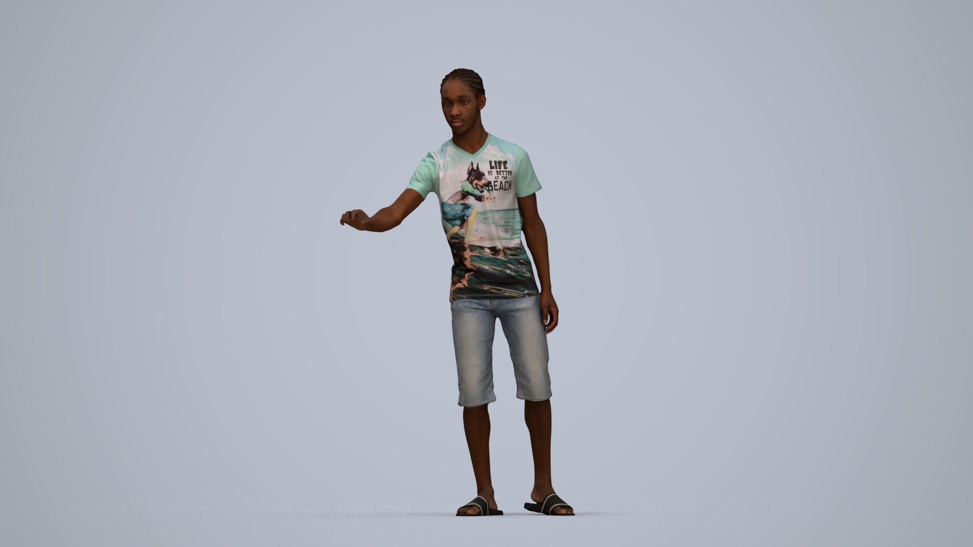 realistic 3D people boy casual kids, render-ready for V-Ray and Corona, FBX OBJ, top-down view render