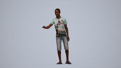 realistic 3D people boy casual kids, render-ready for V-Ray and Corona, FBX OBJ, top-down view render