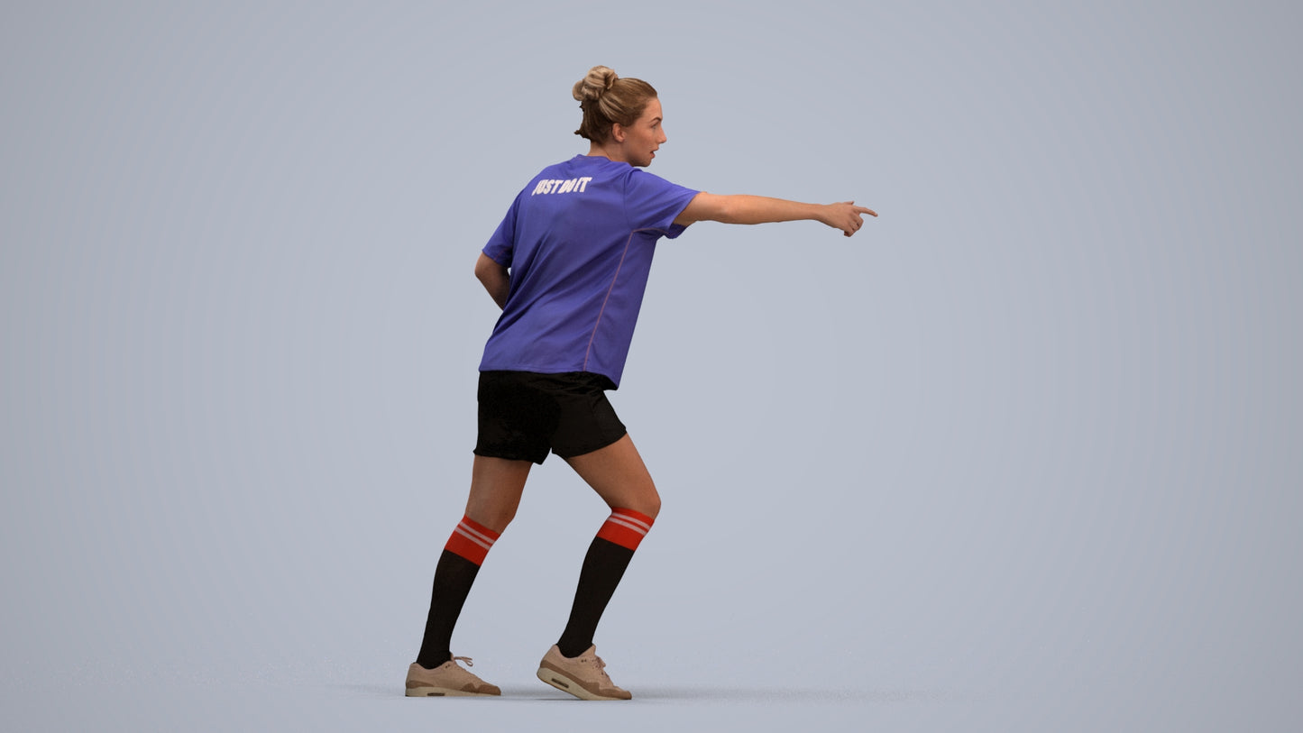 scanned 3D woman sport, photogrammetry people for Enscape and V-Ray, standing pose render