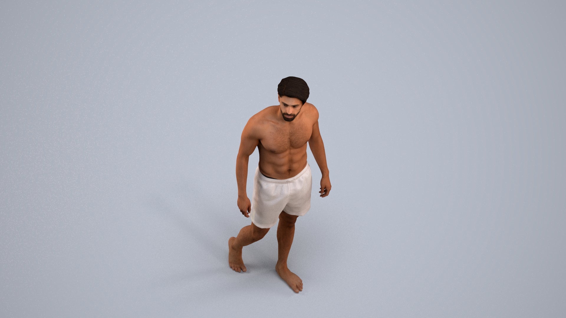 realistic 3D people man pool, render-ready for V-Ray and Corona, FBX OBJ, back view render