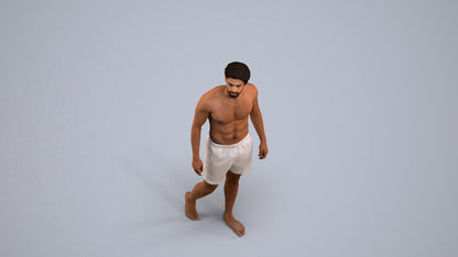 realistic 3D people man pool, render-ready for V-Ray and Corona, FBX OBJ, back view render