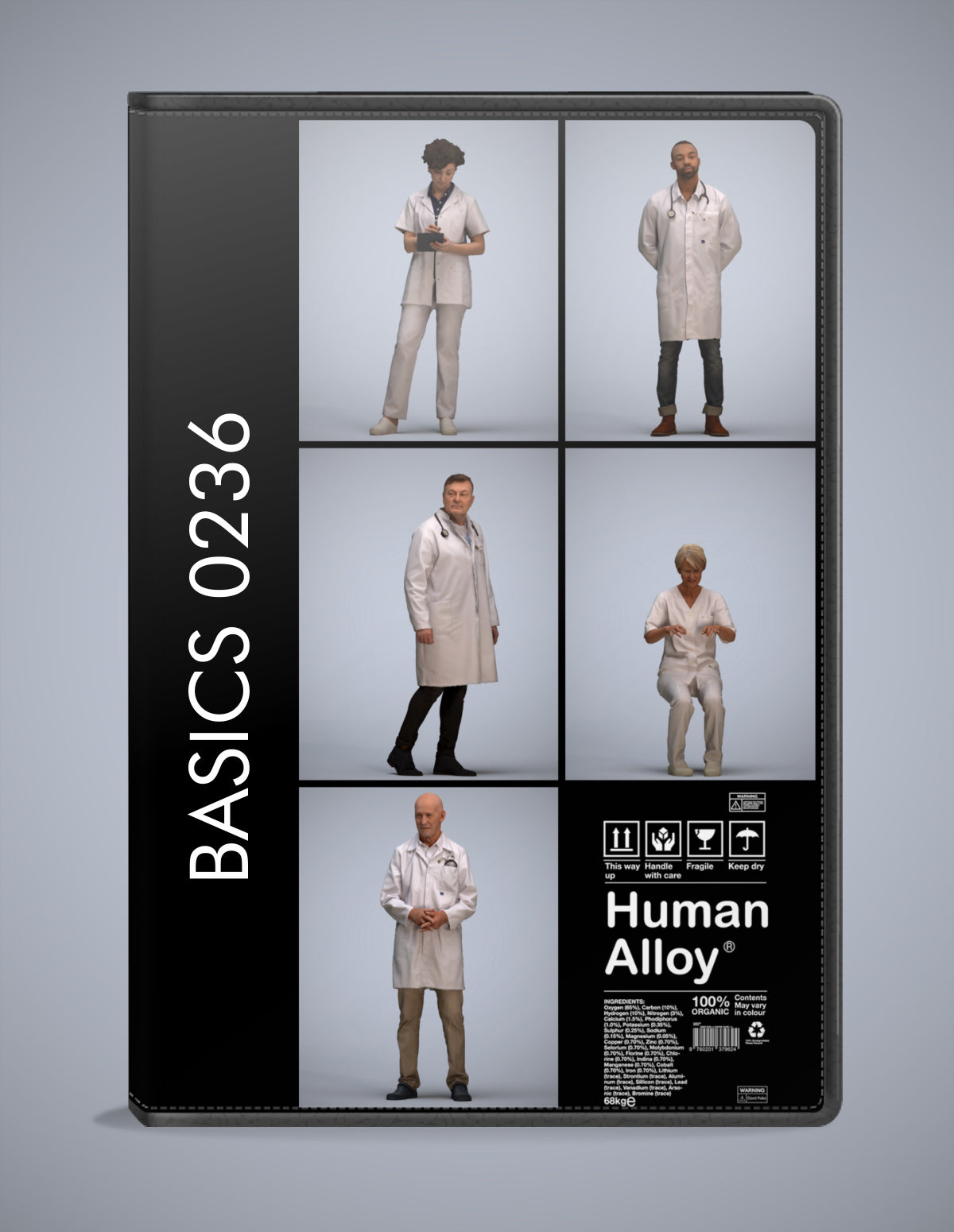 realistic 3D humans medical pack, 5 archviz people FBX OBJ for Blender