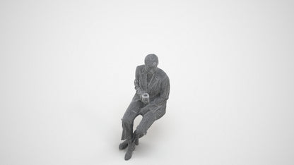 photogrammetry 3D woman business, realistic human model archviz FBX, wireframe three-quarter view