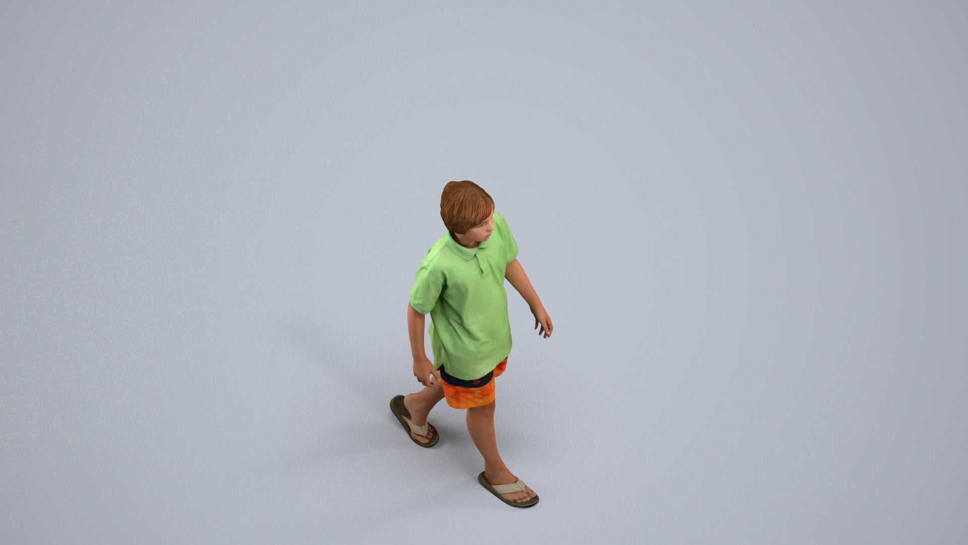 3D scanned boy kids, photorealistic archviz people for Enscape and SketchUp, back view render