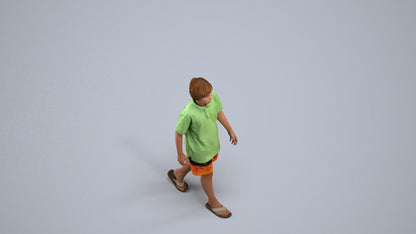 3D scanned boy kids, photorealistic archviz people for Enscape and SketchUp, back view render