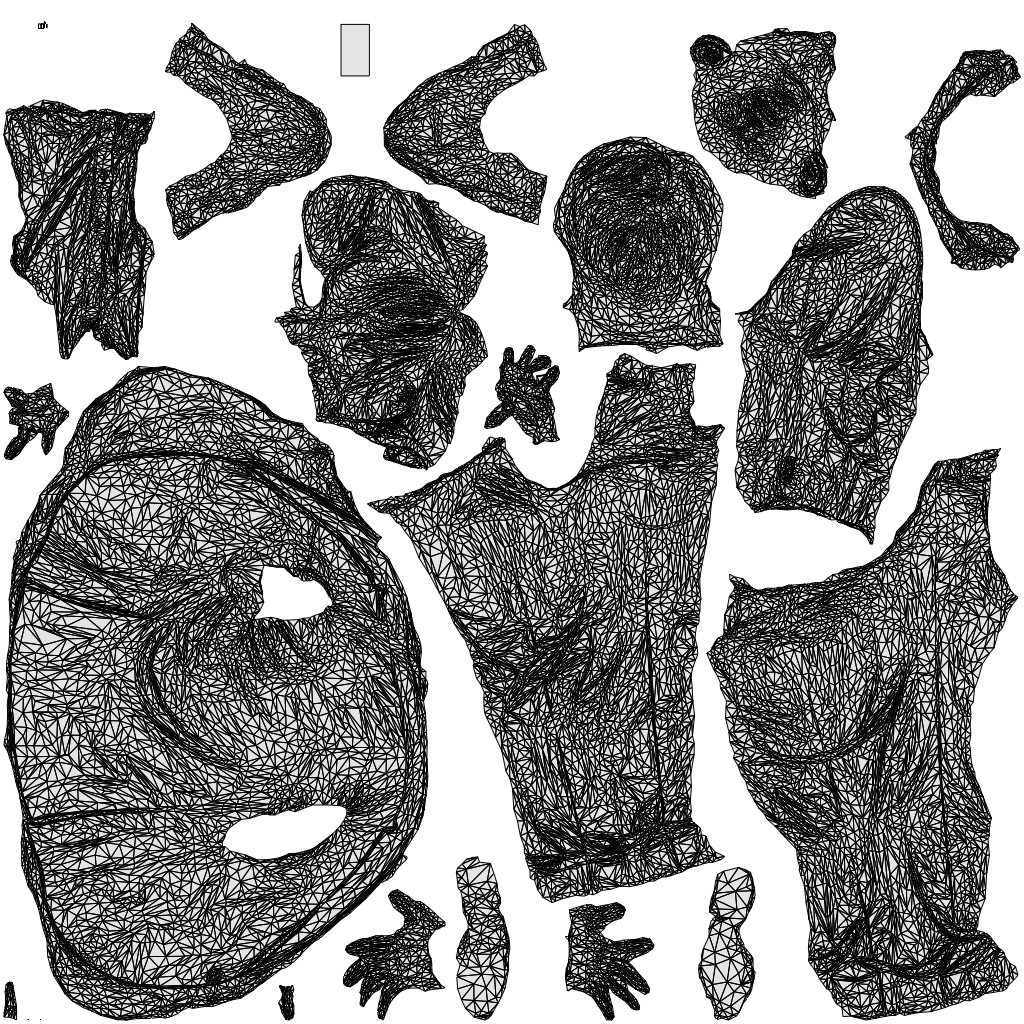 3D people model man business, scanned human for 3ds Max rendering, wireframe top-down view