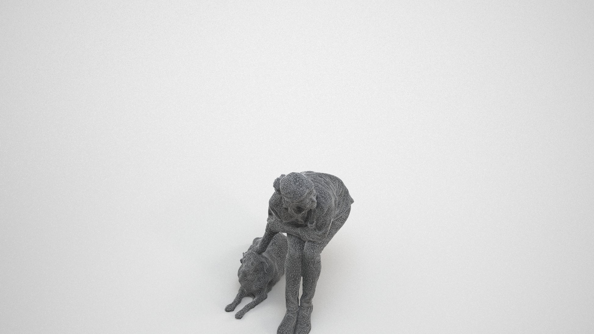 3D people model man casual sitting, scanned human for 3ds Max rendering, wireframe three-quarter view
