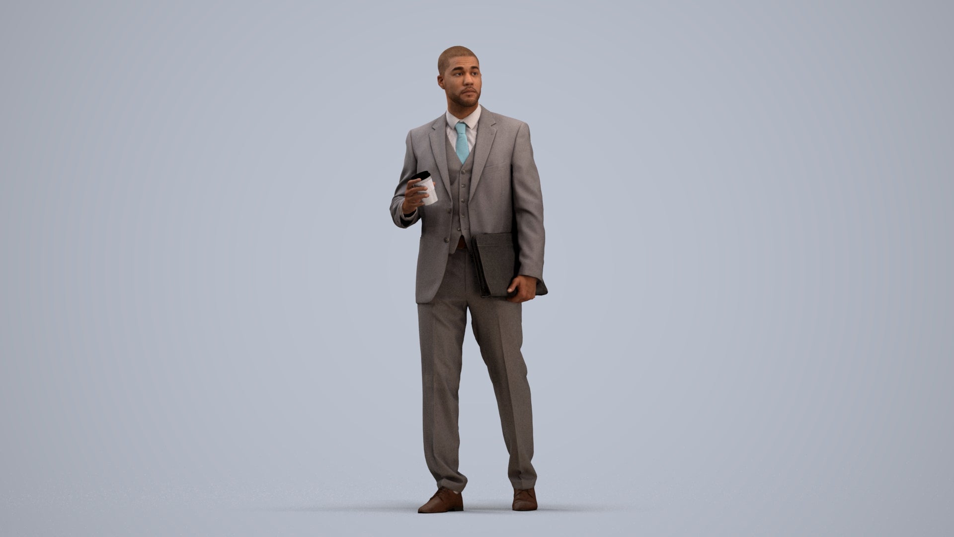 photogrammetry 3D man business, realistic human model archviz FBX, standing pose render