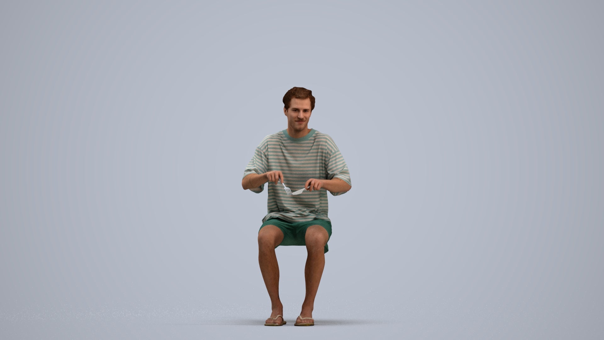 realistic 3D man casual sitting, scanned archviz people for Blender and 3ds Max, standing pose render