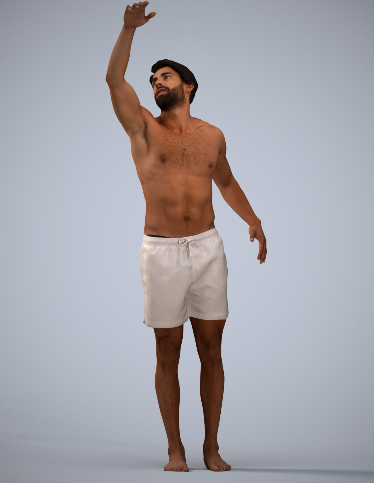 realistic 3D people man pool, render-ready for V-Ray and Corona, FBX OBJ
