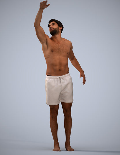 realistic 3D people man pool, render-ready for V-Ray and Corona, FBX OBJ
