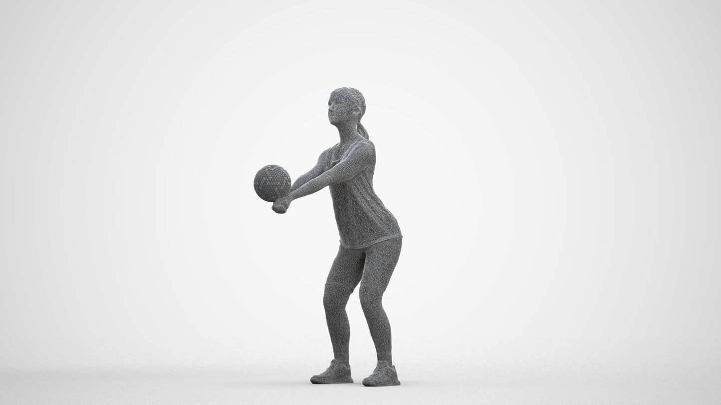 photogrammetry 3D girl sport, realistic human model archviz FBX, three-quarter front view render
