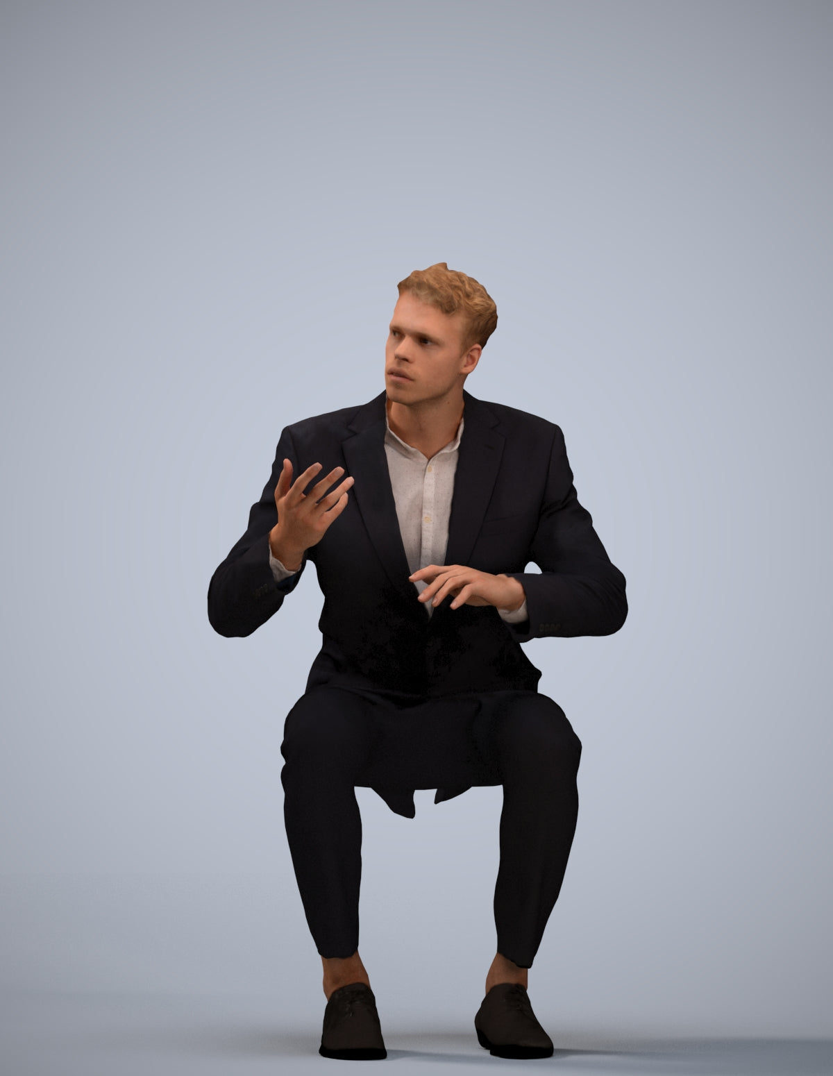 3D people model man business, scanned human for 3ds Max rendering