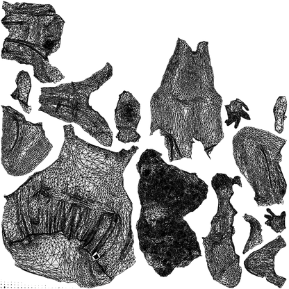 3D human model woman business sitting, photogrammetry scanned person for archviz, wireframe top-down view