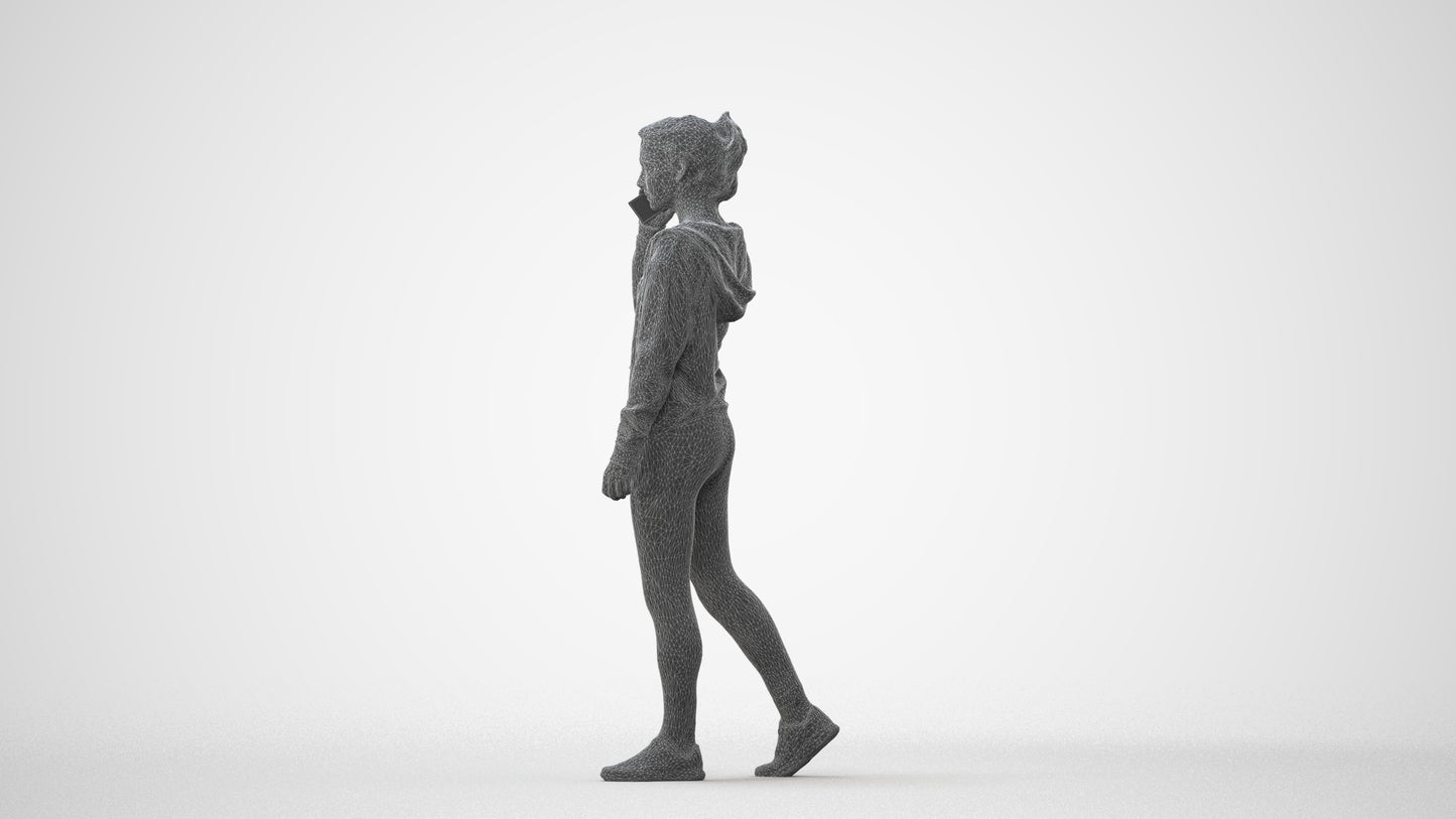 realistic 3D human woman sport, archviz people FBX OBJ for Blender, square thumbnail