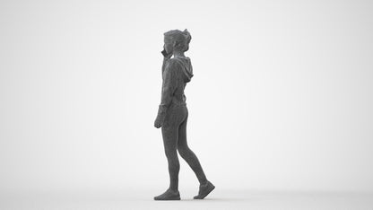 realistic 3D human woman sport, archviz people FBX OBJ for Blender, square thumbnail