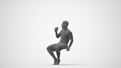 realistic 3D people man pool, render-ready for V-Ray and Corona, FBX OBJ, square thumbnail
