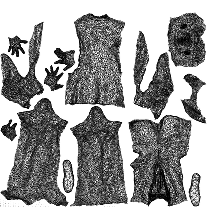 3D human model man business, photogrammetry scanned person for archviz, wireframe top-down view