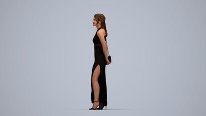 3D scanned woman formalaffairs formal, photorealistic archviz people for Enscape and SketchUp, top-down view render