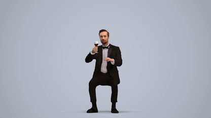 realistic 3D human man formal formalaffairs, archviz people FBX OBJ for Blender, standing pose render