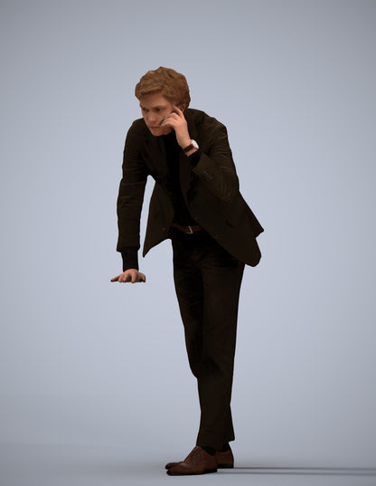 realistic 3D man business, scanned archviz people for Blender and 3ds Max