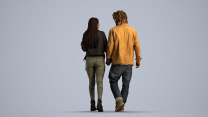 3D human model woman casual shopping, photogrammetry scanned person for archviz, front view render