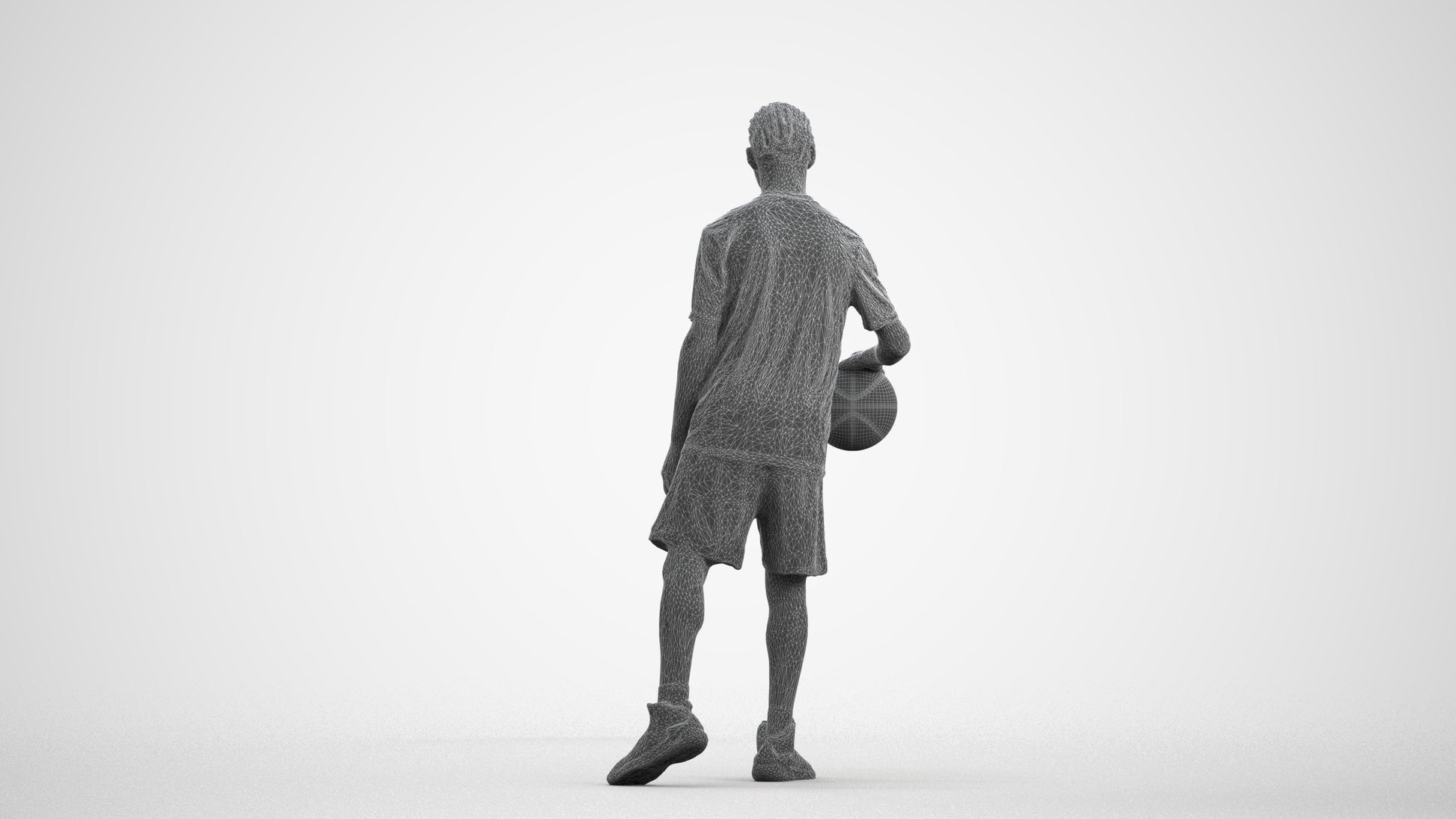 realistic 3D people boy sport kids, render-ready for V-Ray and Corona, FBX OBJ, wireframe front view
