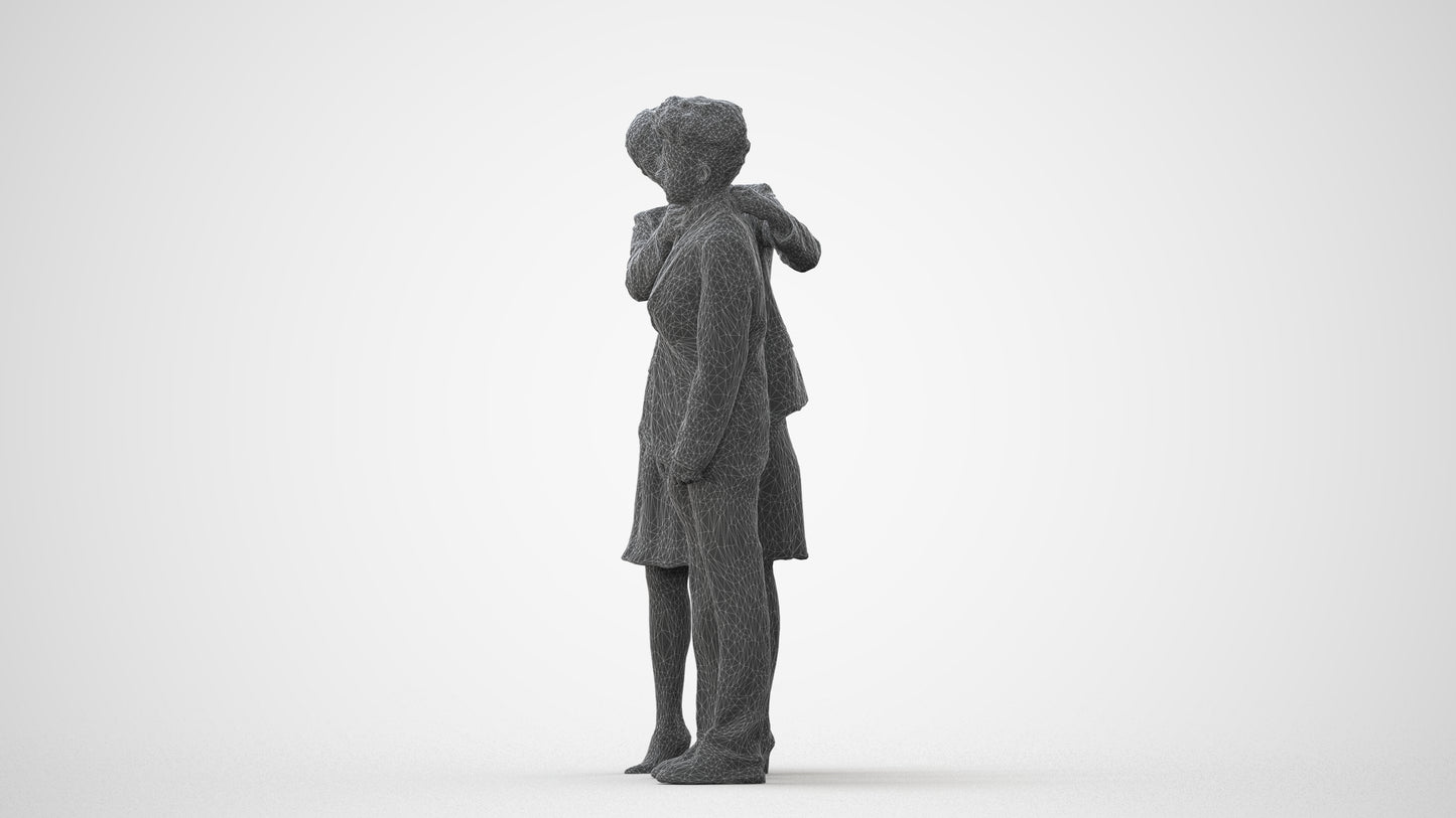 photogrammetry 3D girl kids, realistic human model archviz FBX, square thumbnail