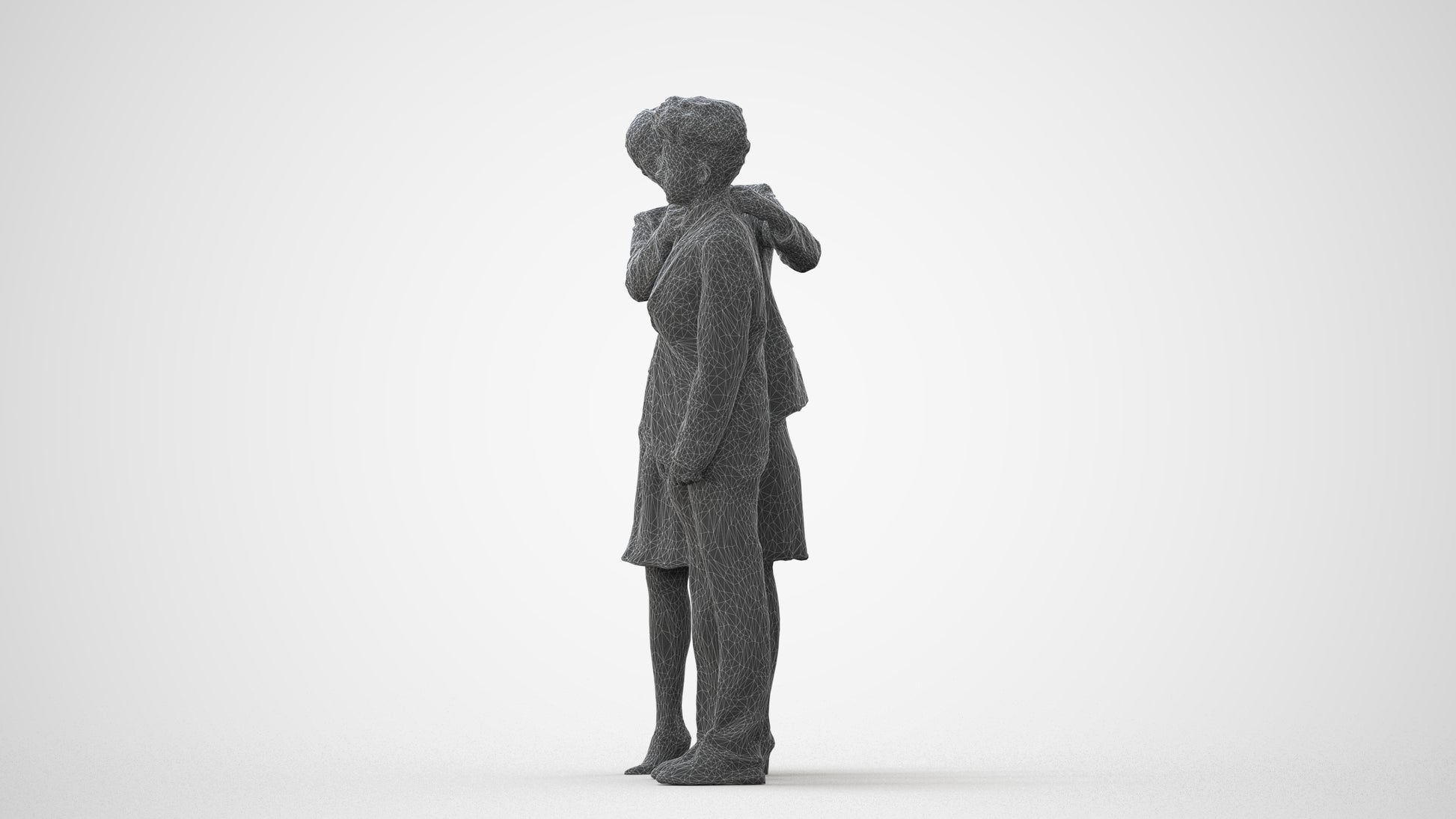 photogrammetry 3D girl kids, realistic human model archviz FBX, square thumbnail