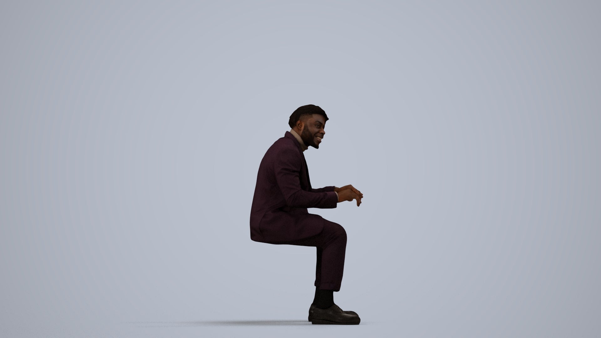 photogrammetry 3D man business, realistic human model archviz FBX, side view render